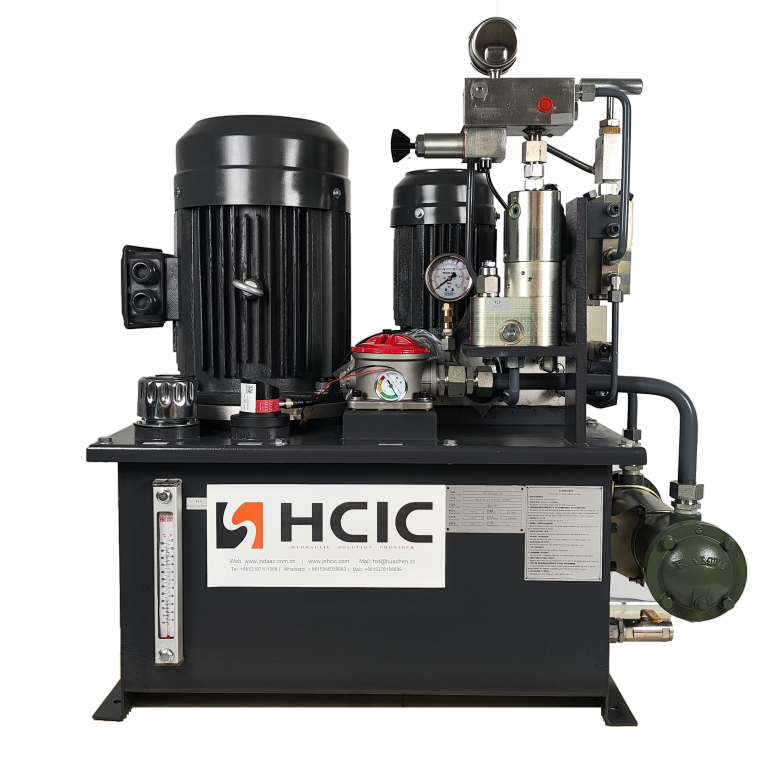 Custom hydraulic power unit with hydraulic pump motor and tank